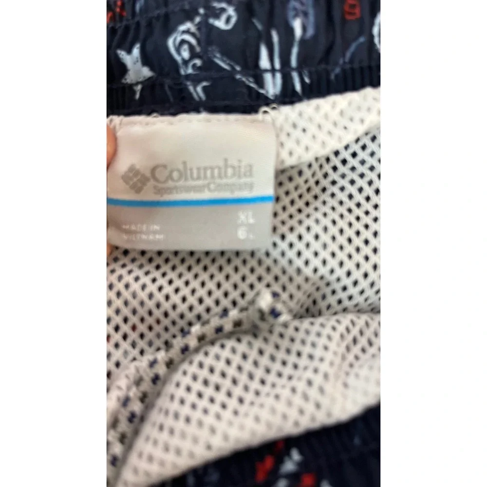 Columbia PFG Swim Trunks Men's XL Navy Blue‎ Patriotic Fishing Shorts
